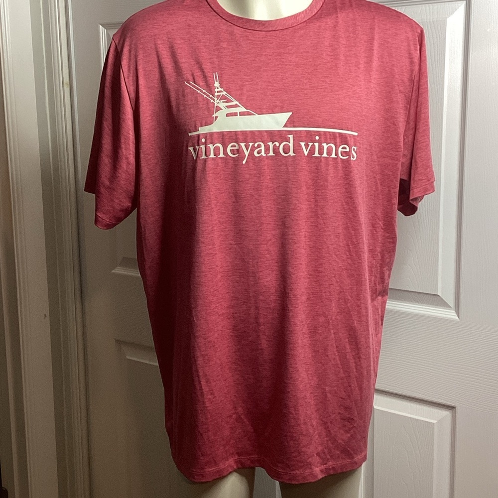 Vineyard Vines Men's Red‎ Short Sleeve Tee Boat Water Summer XL